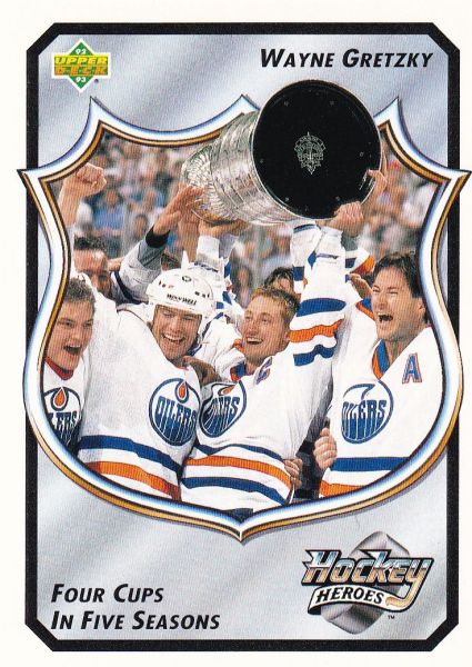insert karta WAYNE GRETZKY 92-93 UD Hockey Heroes číslo 13 of 18